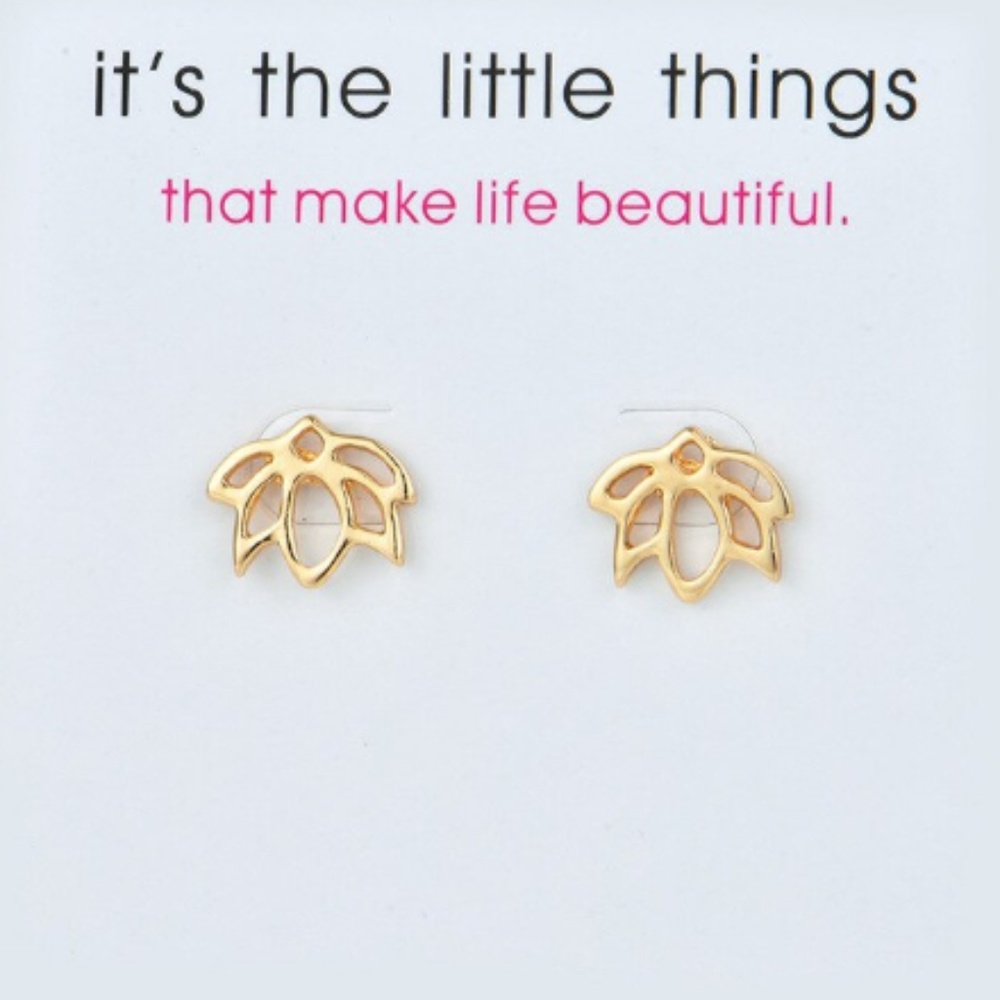 "It's the little things" lotus stud earrings gold